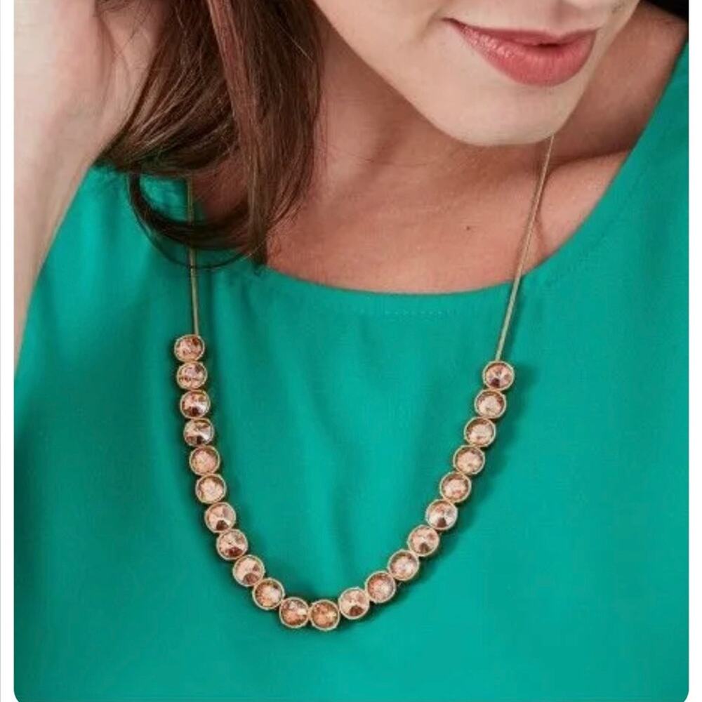 STELLA & DOT • Vintage Vida Champagne Gold Toned Necklace - Picture 3 of 5